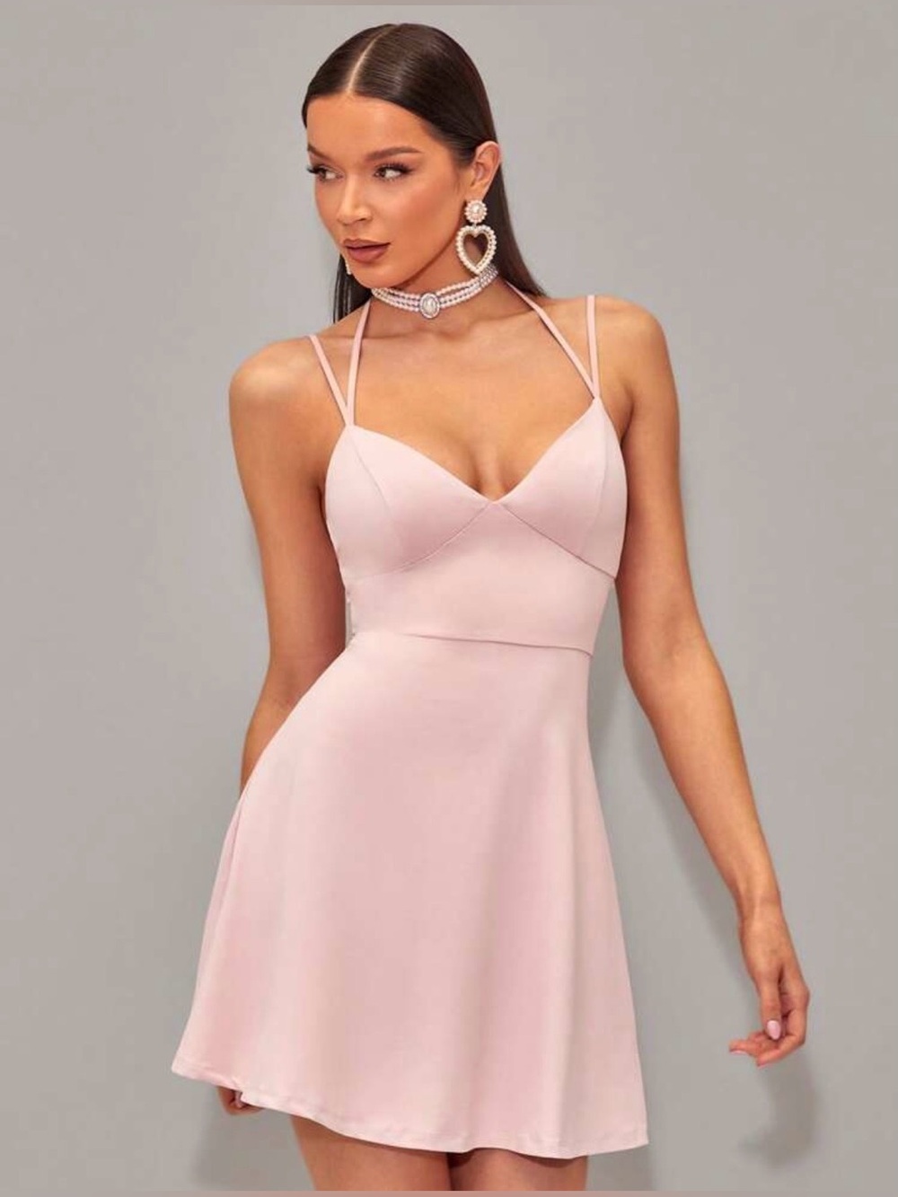 NWOT Pink Spaghetti-Strap A‑Line Dress Size XS